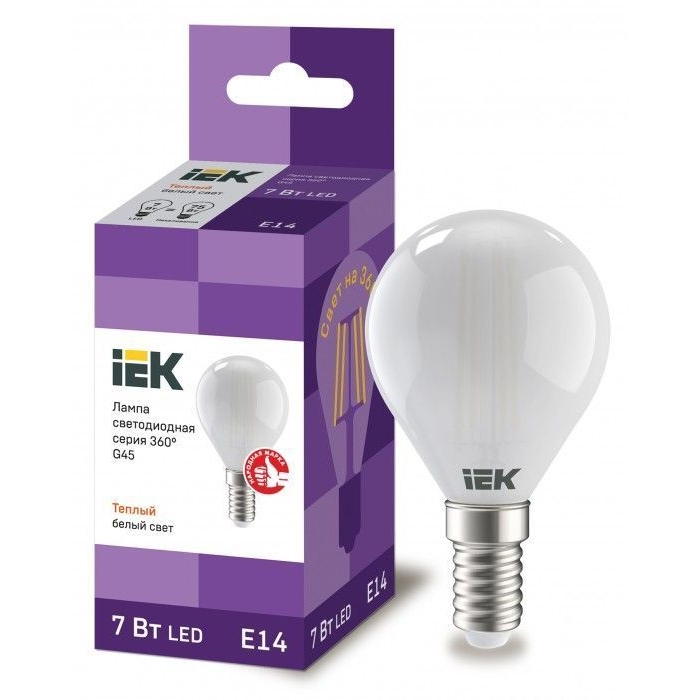 На фото: LED лампы и светильники llf-g45-7-230-40-e14-fr IEK (ИЭК) 