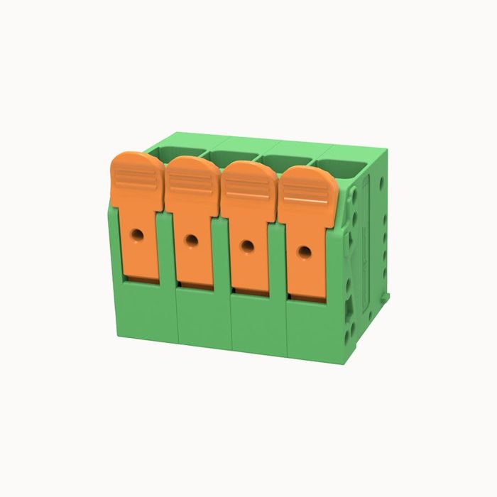 На фото клеммник нажимной на плату DG2216V-10.0-DB-04P-14-00Z(H) DEGSON (Дегсон) 