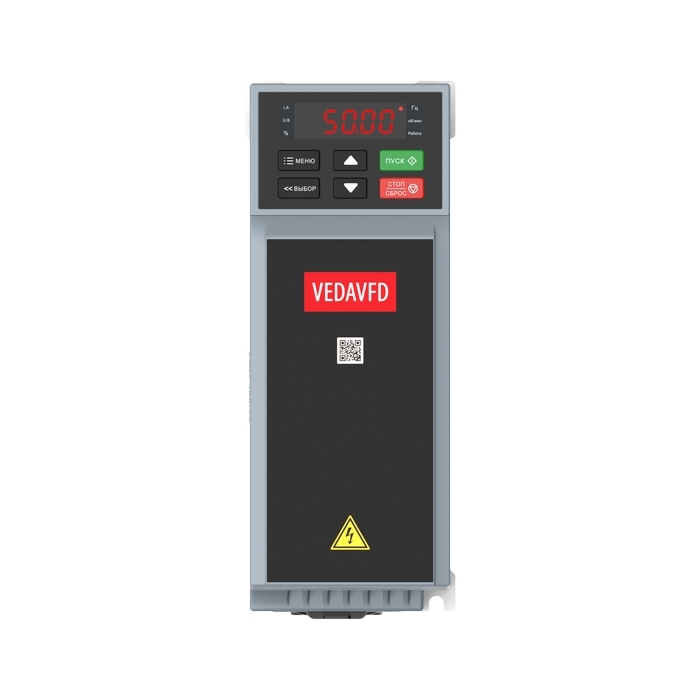 На фото: преобразователь частоты vf-101-pk75-0004-u-s2-e20-b-h-sw01 VEDA (ВЕДА)