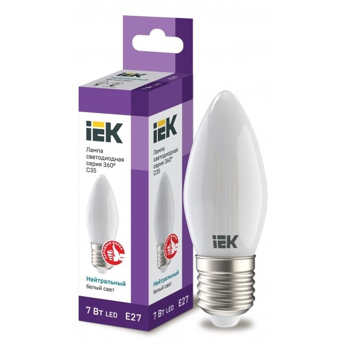 На фото: LED лампы и светильники llf-c35-7-230-40-e27-fr IEK (ИЭК) 