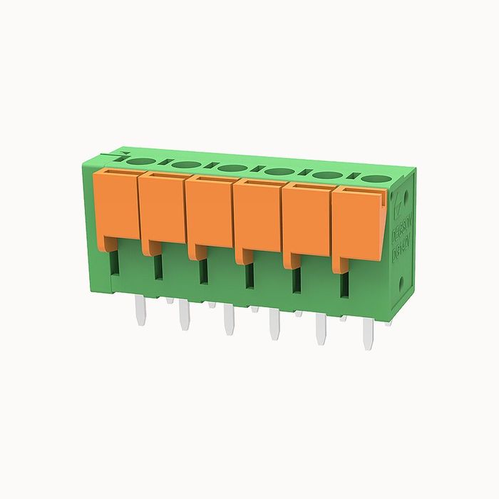 На фото клеммник нажимной на плату DG142V-5.08-06P-14-1000Z(H) DEGSON (Дегсон) 