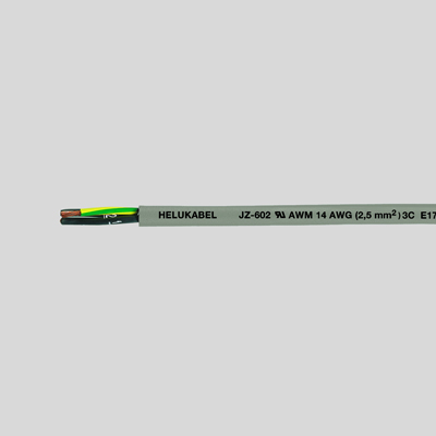 На фото: контрольный кабель с медными жилами jz-602 ul-csa 18xawg 20 серый HELUKABEL (Хелукабель)