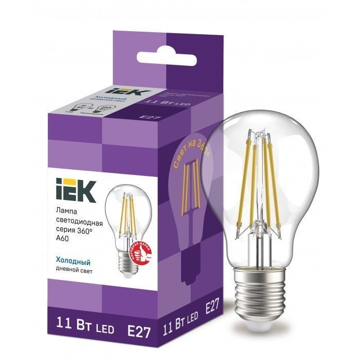 На фото: LED лампы и светильники llf-a60-11-230-65-e27-cl IEK (ИЭК) 