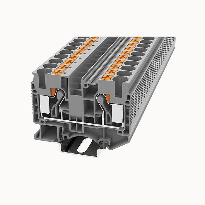 На фото: проходные пружинные клеммы ds10-01p-18-00z(h) DEGSON (Дегсон) 