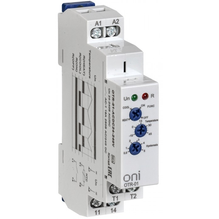 На фото: реле ONI otr-01-acdc24-240v (IEK) 