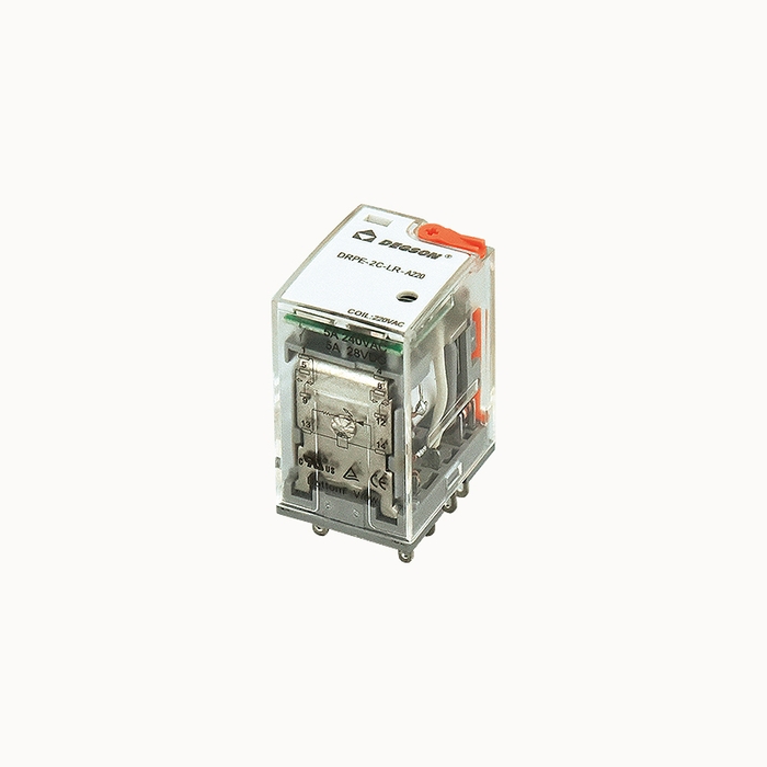 На фото: промышленное реле drpe-2c-lr-d24-02z(h) DEGSON (Дегсон) 