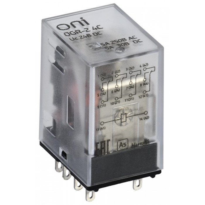 На фото: реле ogr-2-4c-dc24v ONI