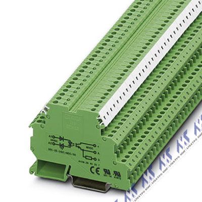 На фото: клеммы полупроводниковых реле dek-oe- 24dc/ 48dc/100 Phoenix Contact