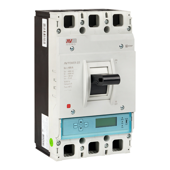 На фото: автоматические выключатели в литом корпусе av power-3/3 400а 50ka etu6.0 ЭКФ (ЕКФ) 