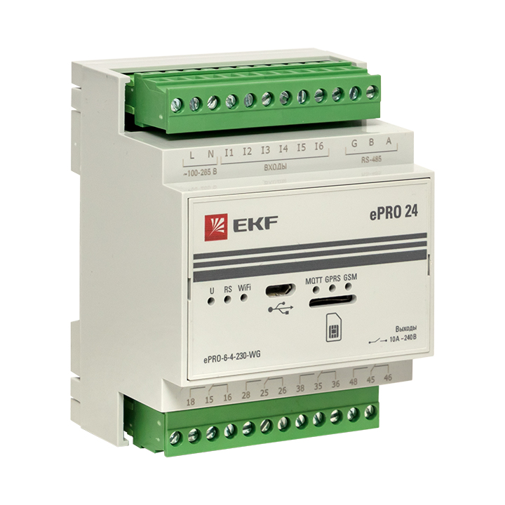 Контроллер базовый ePRO 24 удаленного управления 6вх4вых 230В WiFi GSM EKF PROxima 