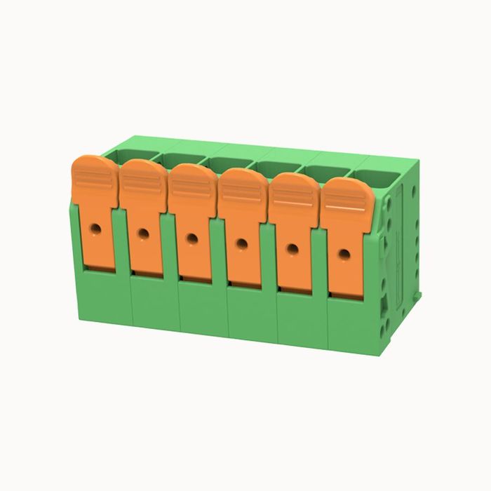 На фото клеммник нажимной на плату DG2216V-10.0-DB-06P-14-00Z(H) DEGSON (Дегсон) 