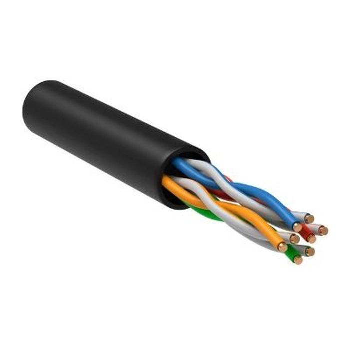 На фото: кабель витая пара LAN (кабель связи) lc3-c5e04-139-p-r IEK (ИЭК)