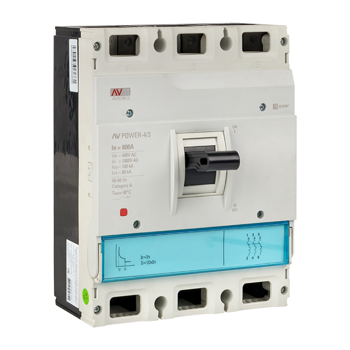 На фото: автоматические выключатели в литом корпусе av power-4/3 800а 35ka tr ЭКФ (ЕКФ) 