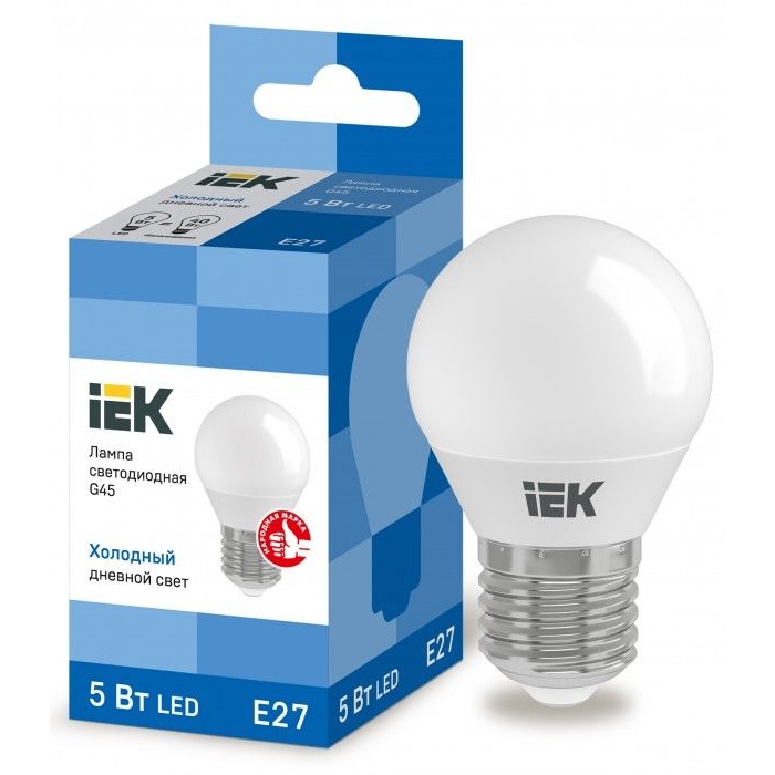 На фото: LED лампы и светильники lle-g45-5-230-65-e27 IEK (ИЭК) 