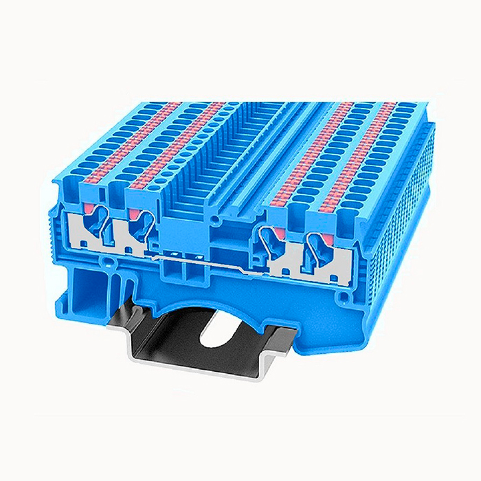 На фото: проходные пружинные клеммы ds1.5-qu-01p-12-00z(h) DEGSON (Дегсон) 