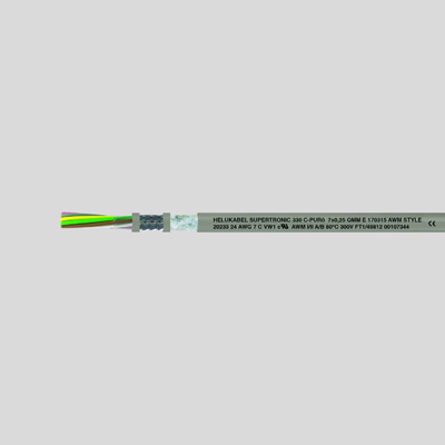 На фото: кабель для буксируемых цепей supertronic 330 c-pur™ 7x0.14 кв.мм HELUKABEL 