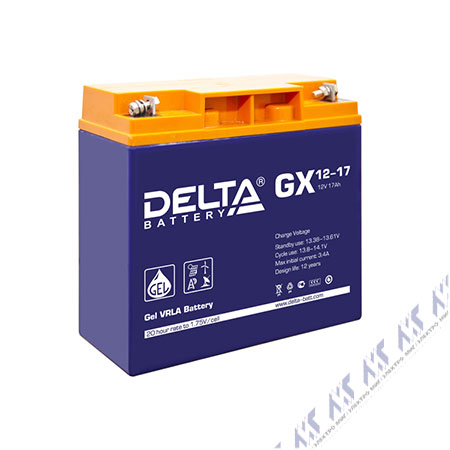 На фото: батареи и аккумуляторы DELTA GX gx 12-17 (АКБ ДЕЛЬТА)