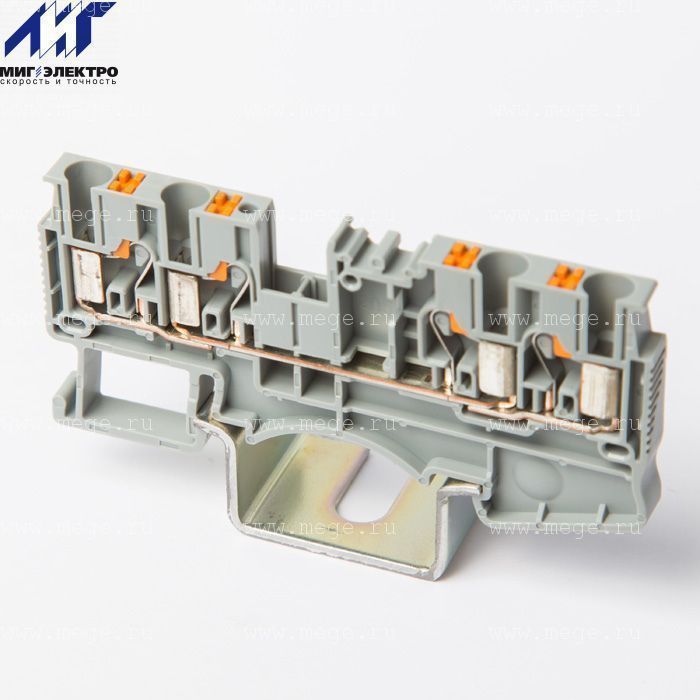 На фото: проходные пружинные клеммы ds2.5-qu-01p-11-00a(h) DEGSON (Дегсон) 