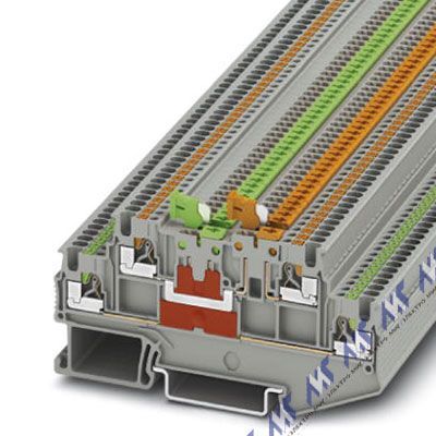 На фото: клеммы Phoenix Contact ptt 1,5/s-2mt -с ножевыми размыкателями