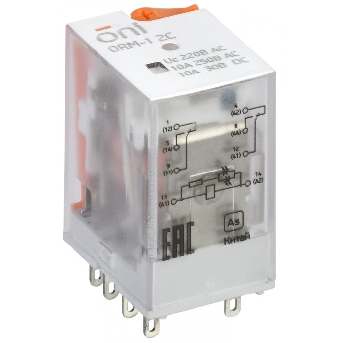 На фото: реле orm-1-2c-ac220v-l-b ONI