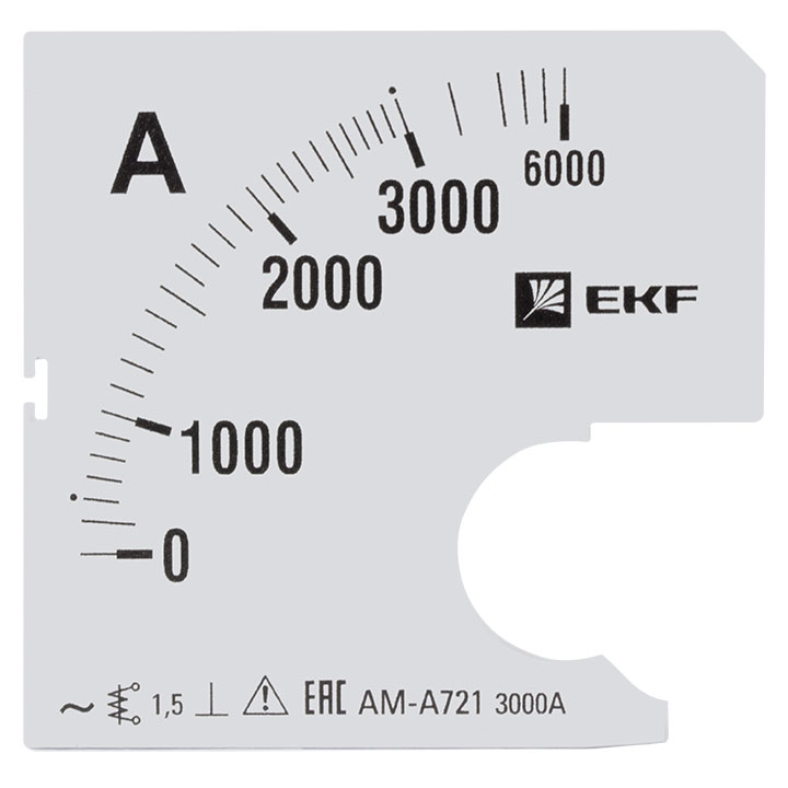 На фото: шкала сменная для a721 3000/5а-1,5 ekf ЭКФ (ЕКФ)