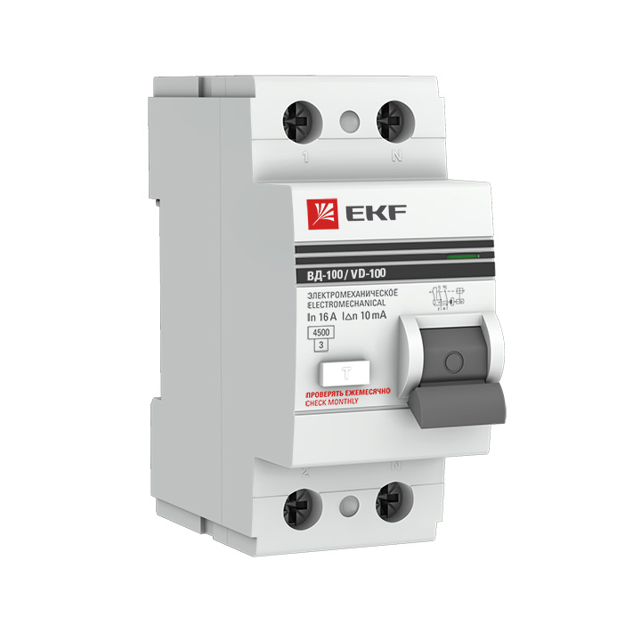 На фото: устройства защитного отключения  elcb-2-50-30-em-pro ЭКФ (ЕКФ)