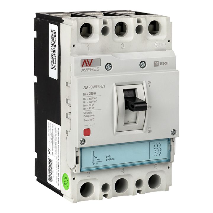 На фото: автоматические выключатели в литом корпусе av power-2/3 250а 35ka tr ЭКФ (ЕКФ) 