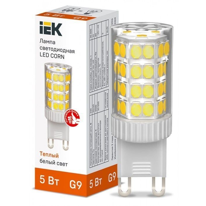 На фото: LED лампы и светильники lle-corn-5-230-30-g9 IEK (ИЭК) 