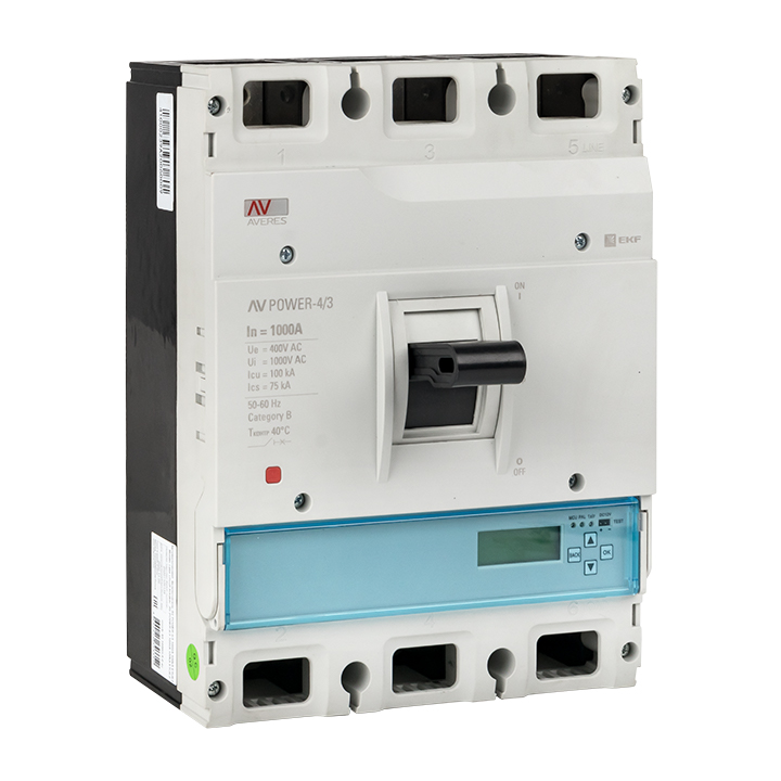 На фото: автоматические выключатели в литом корпусе av power-4/3 1000а 50ka etu6.0 ЭКФ (ЕКФ) 
