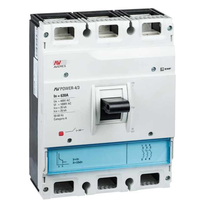 На фото: автоматические выключатели в литом корпусе av power-4/3 700а 35ka tr ЭКФ (ЕКФ) 