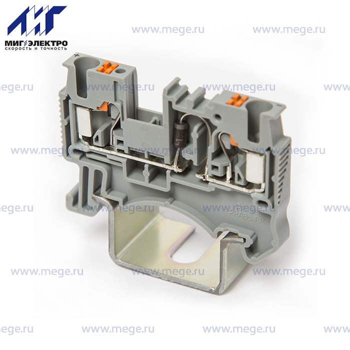 На фото: пружинные клеммы ds2.5-ld l-r-01p-11-00a(h) DEGSON (Дегсон) 