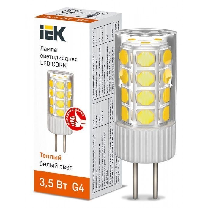 На фото: LED лампы и светильники lle-corn-4-230-30-g4 IEK (ИЭК) 