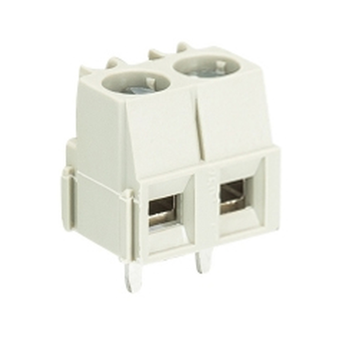 Клемма, горизонтальный подвод кабеля, на плату, шаг: 5.08 мм, 2 полюса, фиксация провода винтовая, исполнение: без маркировки, 300V, 10A, цвет: серый 25.193.0253.0 актуальное фото