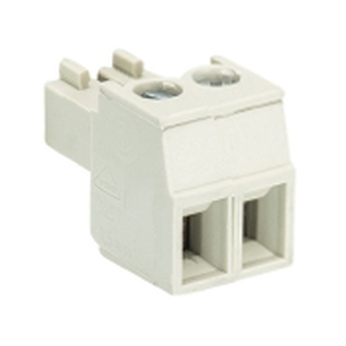 Розеточный разъем, угловой, на кабель, шаг: 3.5 мм, 2 полюса, фиксация провода винтовая, исполнение: с маркировкой, 250V, 8А, цвет: серый