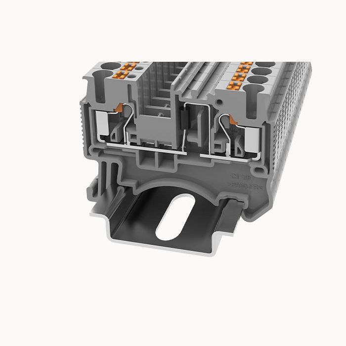 На фото: пружинные клеммы ds2.5-ld l-r-01p-11-00z(h) DEGSON (Дегсон) 