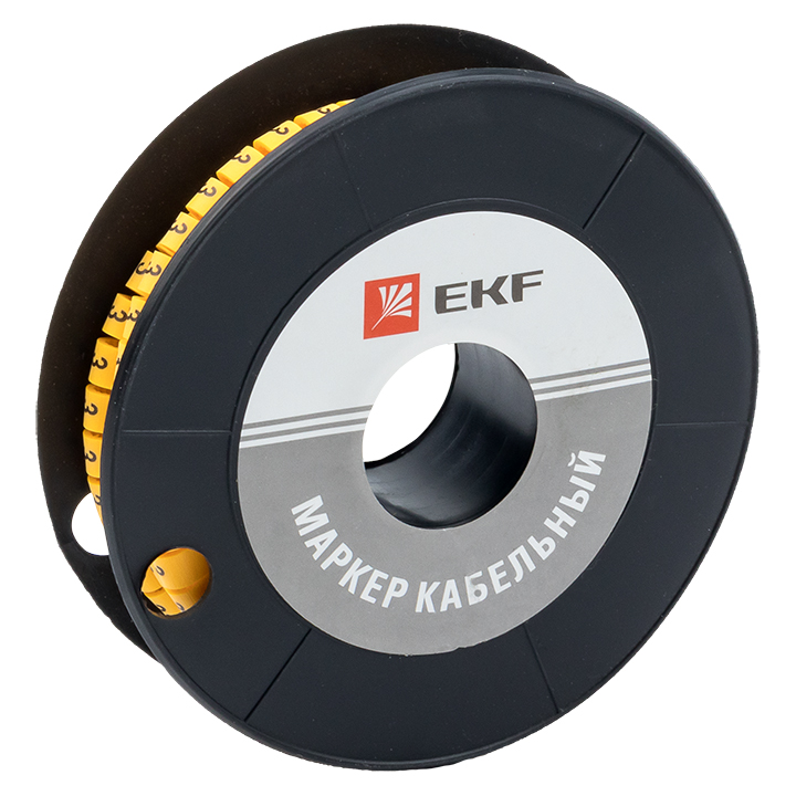 На фото: маркер кабельный 6,0 мм2 "3" (350 шт.) (ес-3) ekf ЭКФ (ЕКФ)