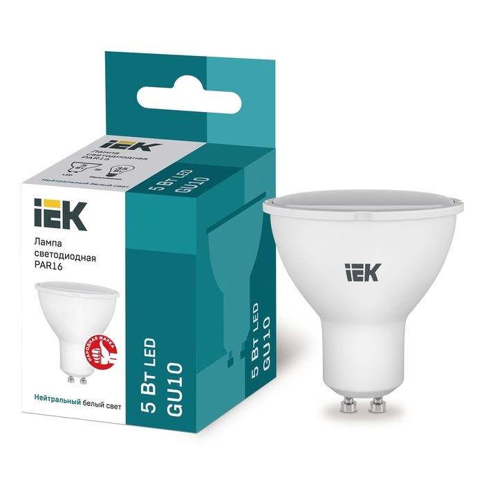 На фото: LED лампы и светильники lle-par16-5-230-40-gu10 IEK (ИЭК) 