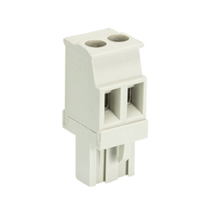 Розеточный разъем, прямой, на кабель, шаг: 5.08 мм, 2 полюса, фиксация провода винтовая, исполнение: без маркировки, 400V, 12А, цвет: серый