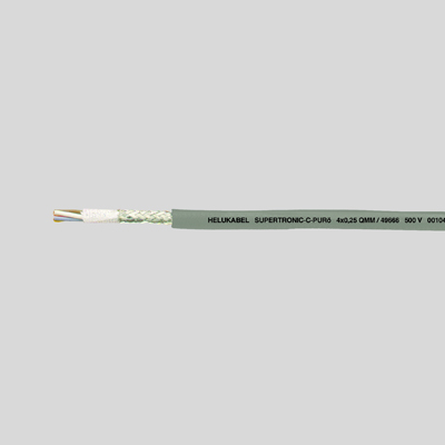 На фото: кабель для буксируемых цепей supertronic-c-pur™ 12x0,25 кв.мм HELUKABEL 