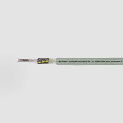 На фото: контрольный кабель с медными жилами multiflex 512-c-pur ul/csa 4g1 кв.мм/awg18 HELUKABEL (Хелукабель)