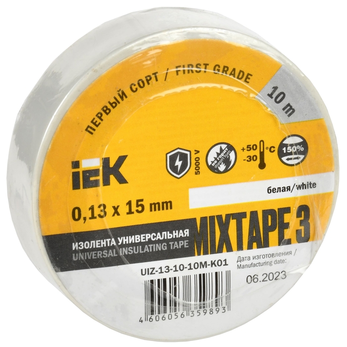 На фото: изолента uiz-13-10-10m-k01 IEK (ИЭК) 
