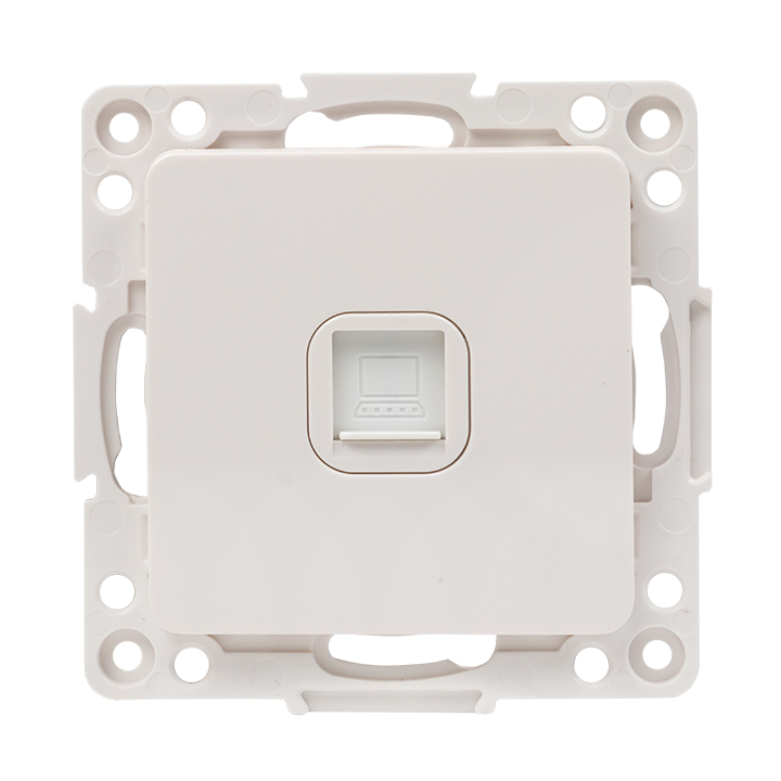 На фото: стокгольм механизм розетки rj-45 1-местной белый ekf ЭКФ (ЕКФ)