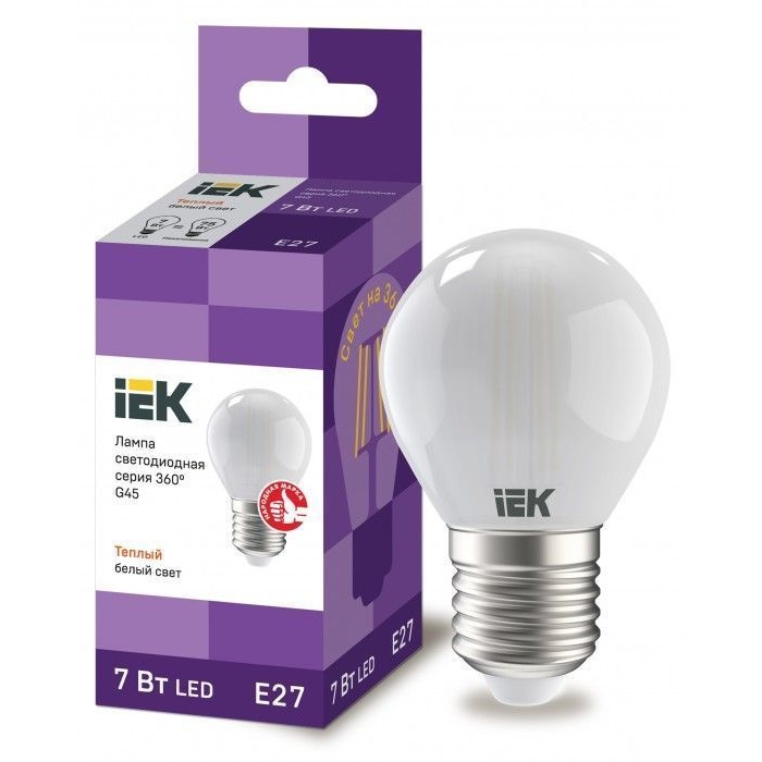 На фото: LED лампы и светильники llf-g45-7-230-30-e27-fr IEK (ИЭК) 