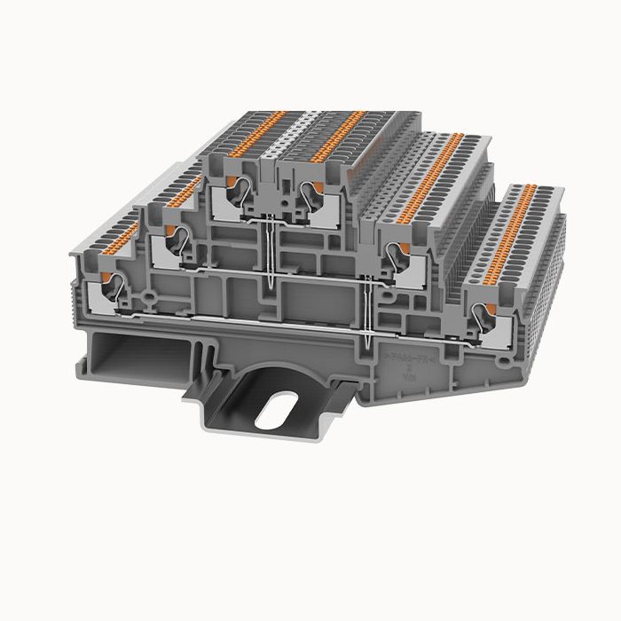 На фото: пружинные клеммы ds1.5-3l-pv-01p-11-00a(h) DEGSON (Дегсон) 