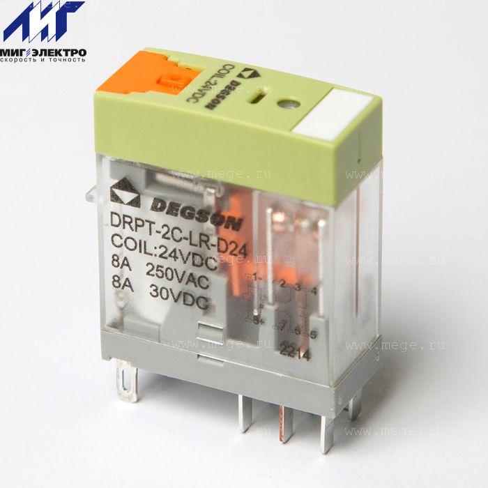 На фото: реле drpt-2c-lr-d24-02z(h) DEGSON (Дегсон) 