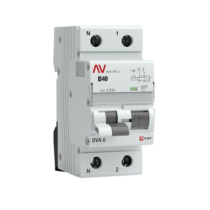 На фото: dva-6 1p+n 40а (b) 30ма (ac) 6ка ekf averes ЭКФ (ЕКФ)