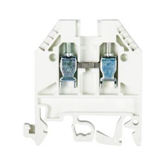 Проходная клемма, тип фиксации провода: винтовой, номинальное сечение: 4 мм кв., 32A, 800V, ширина: 6 мм, цвет: белый, тип монтажа: DIN35 57.504.0055.2 актуальное фото