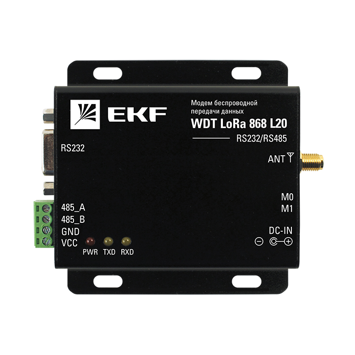 На фото: модем беспроводной передачи данных wdt lora 868 l20 ekf proxima ЭКФ (ЕКФ)