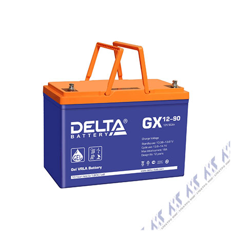 На фото: батареи и аккумуляторы DELTA GX gx 12-90 (АКБ ДЕЛЬТА)