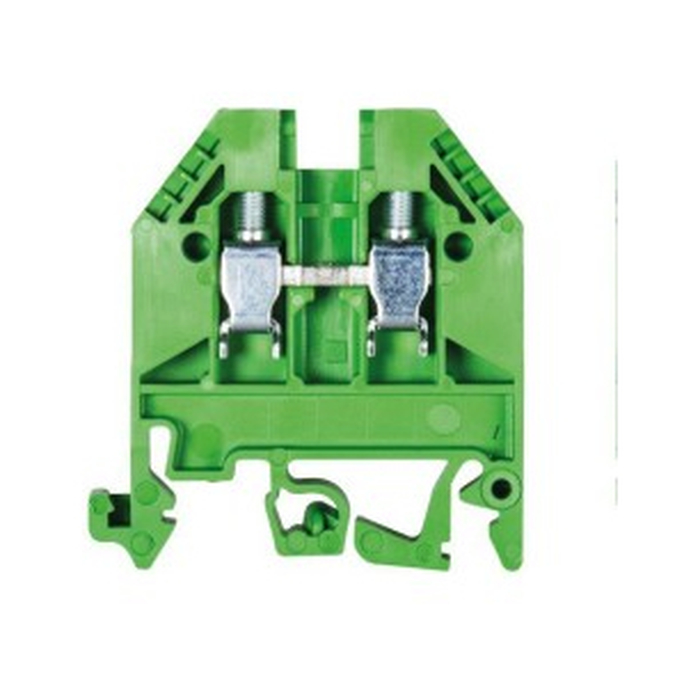 Проходная клемма, тип фиксации провода: винтовой, номинальное сечение: 4 мм кв., 32A, 800V, ширина: 6 мм, цвет: зеленый, тип монтажа: DIN35 57.504.0055.7 актуальное фото